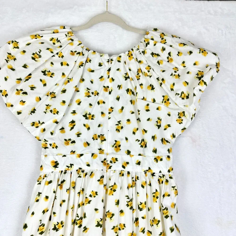 J.Crew Collection Cecily Dress in Budding Rose Print Size 6 Midi Length Pockets - Picture 8 of 10